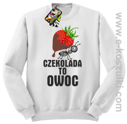 Czekolada to owoc - bluza bez kaptura biała