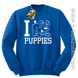 I Love Puppies - bluza bez kaptura niebieska 