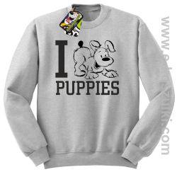 I Love Puppies - bluza bez kaptura melanż 