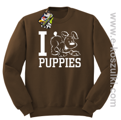 I Love Puppies - bluza bez kaptura brązowa