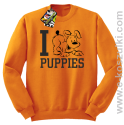 I Love Puppies - bluza bez kaptura pomarańczowa