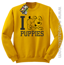 I Love Puppies - bluza bez kaptura żółta