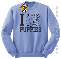 I Love Puppies - bluza bez kaptura błękitna