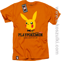 Play Pokemon - bluza z kapturem pomarańczowa