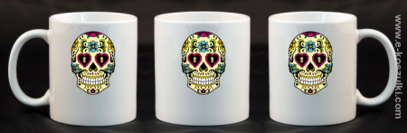 Floral Hearth Skull Design - kubek 