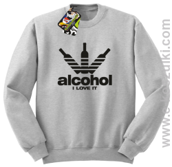 Alcohol i love it bottles - bluza z nadrukiem bez kaptura melanż