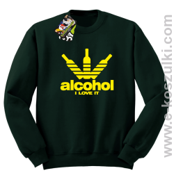 Alcohol i love it bottles - bluza z nadrukiem bez kaptura butelkowa