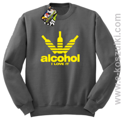 Alcohol i love it bottles - bluza z nadrukiem bez kaptura szary