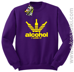 Alcohol i love it bottles - bluza z nadrukiem bez kaptura fioletowy