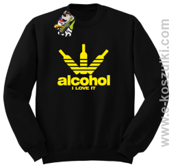 Alcohol i love it bottles - bluza z nadrukiem bez kaptura czarny