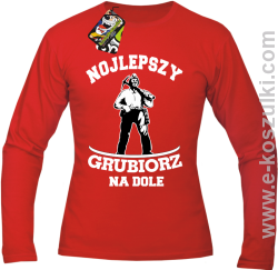 Nojlepszy grubiorz na dole - longsleeve męski czerwony