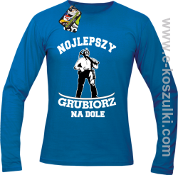 Nojlepszy grubiorz na dole - longsleeve męski niebieski