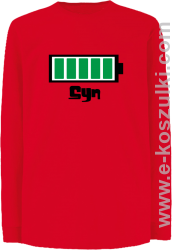 Syn Bateria 100% - longsleeve dziecięcy czerwony