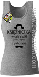 KSIĘŻNICZKA wyszła z bajki poszła pić piwo i palić fajki - top damski melanż 