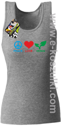 Peace Love Vegan - top damski melanż 