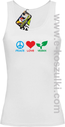 Peace Love Vegan - top damski biały