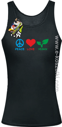 Peace Love Vegan - top damski czarny