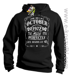 Legends were born in October Aged Perfectly Life Begins - z własną personalizacją - bluza z kapturem czarna