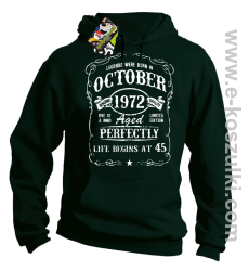 Legends were born in October Aged Perfectly Life Begins - z własną personalizacją - bluza z kapturem butelkowa