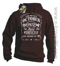 Legends were born in October Aged Perfectly Life Begins - z własną personalizacją - bluza z kapturem brązowa