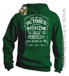 Legends were born in October Aged Perfectly Life Begins - z własną personalizacją - bluza z kapturem zielona