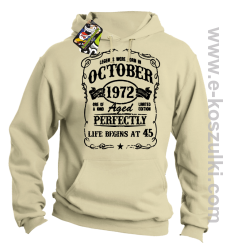 Legends were born in October Aged Perfectly Life Begins - z własną personalizacją - bluza z kapturem beżowa