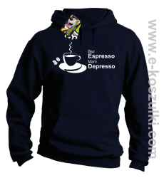 Bez Espresso Mam Depresso - bluza z kapturem granatowa