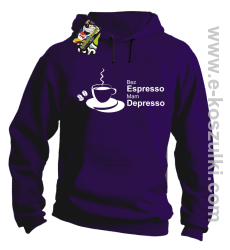 Bez Espresso Mam Depresso - bluza z kapturem fioletowa