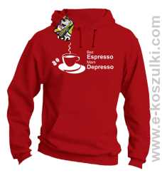 Bez Espresso Mam Depresso - bluza z kapturem czerwona