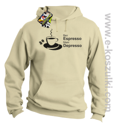 Bez Espresso Mam Depresso - bluza z kapturem beżowa