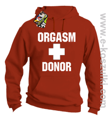 Orgasm Donor - bluza z kapturem pomarańczowa