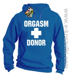 Orgasm Donor - bluza z kapturem niebieska