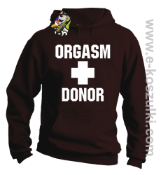 Orgasm Donor - bluza z kapturem brązowa