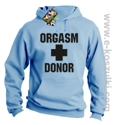 Orgasm Donor - bluza z kapturem błękitna