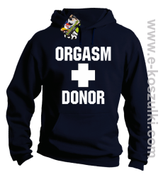 Orgasm Donor - bluza z kapturem granatowa