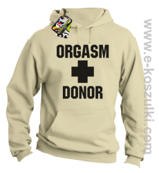 Orgasm Donor - bluza z kapturem beżowa