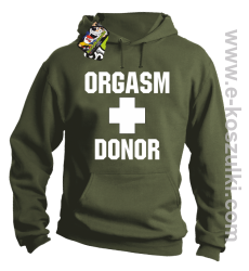 Orgasm Donor - bluza z kapturem khaki