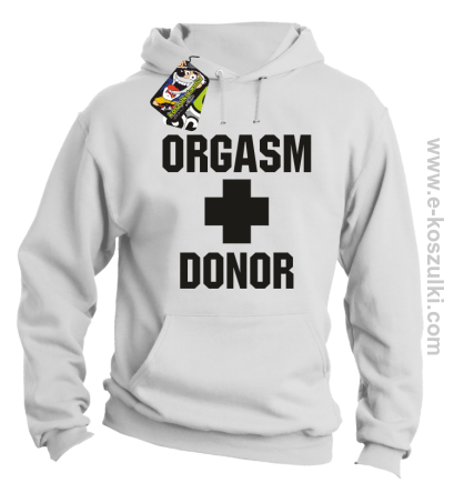 Orgasm Donor - bluza z kapturem biała