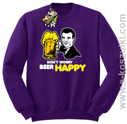 Dont worry beer happy - bluza bez kaptura STANDARD fioletowa