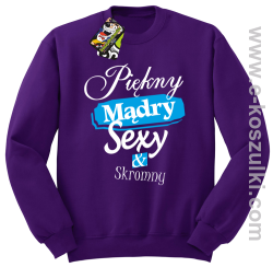 Piękny mądry sexy _ skromny - bluza bez kaptura STANDARD fioletowa