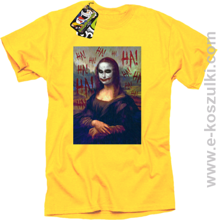 Mona Lisa Hello Jocker - koszulka męska żółta