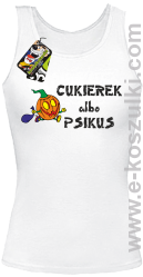 Cukierek albo psikus Hallowen - Top damski biały