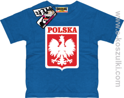 Polska koszulka dziecięca - niebieski