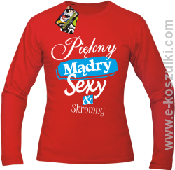 Piękny mądry sexy _ skromny - longsleeve męski czerwony