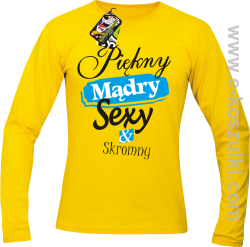 Piękny mądry sexy _ skromny - longsleeve męski żółty