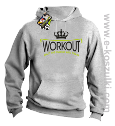 Workout shut the FUCKUP and train - bluza z kapturem melanż 