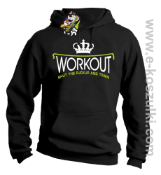 Workout shut the FUCKUP and train - bluza z kapturem czarna