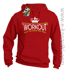 Workout shut the FUCKUP and train - bluza z kapturem czerwona