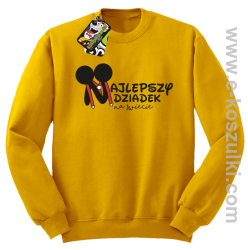 Najlepszy dziadek na świecie ala Mickey - bluza bez kaptura męska żółta