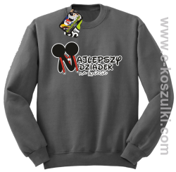 Najlepszy dziadek na świecie ala Mickey - bluza bez kaptura męska szara